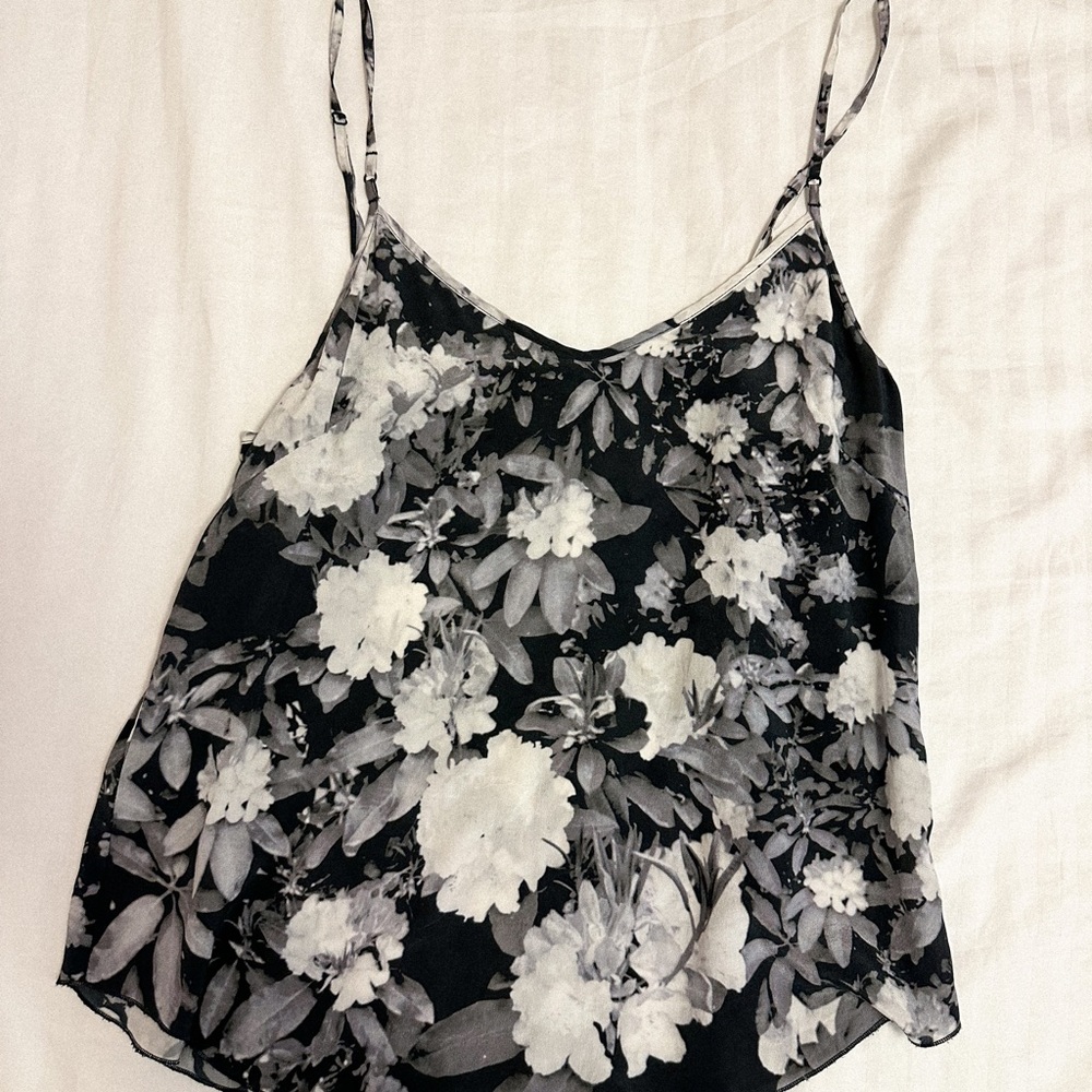 Wilfred Free Floral Black/White Tank Silk